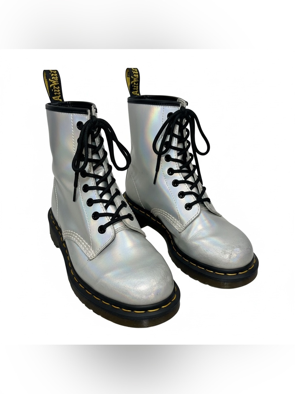 Dr. Martens Holographic Lace-Up Boots - Silver - Picture 9 of 16